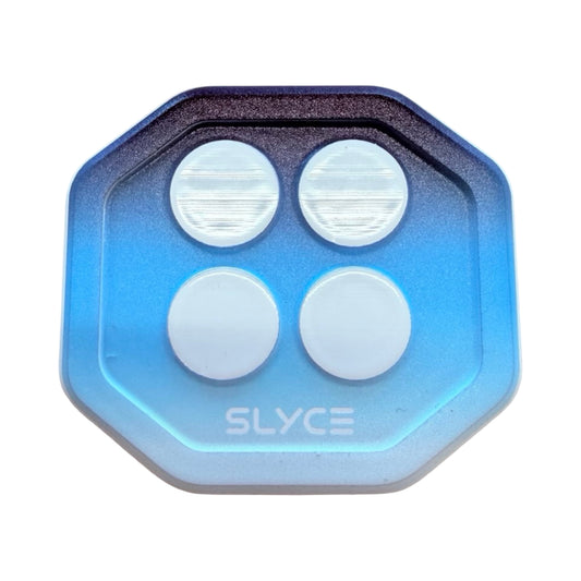 Blue gradient SpeedCap paddle enhancer with four circular insets and SLYCE logo