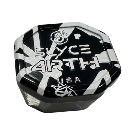 SpeedCap octagonal end cap with black, white, and grey graffiti USA lettering