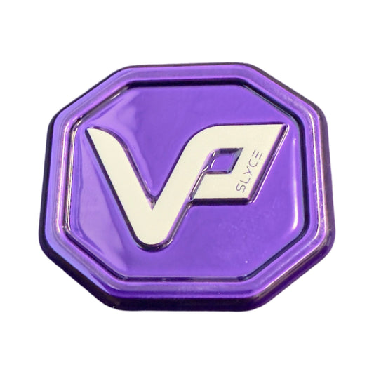 Paddle performance enhancer, purple octagonal V top with raised center logo details