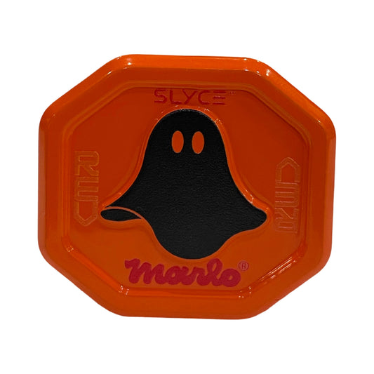 Ember orange octagonal SpeedCap with black grip insert and SLYCE, marbo logos