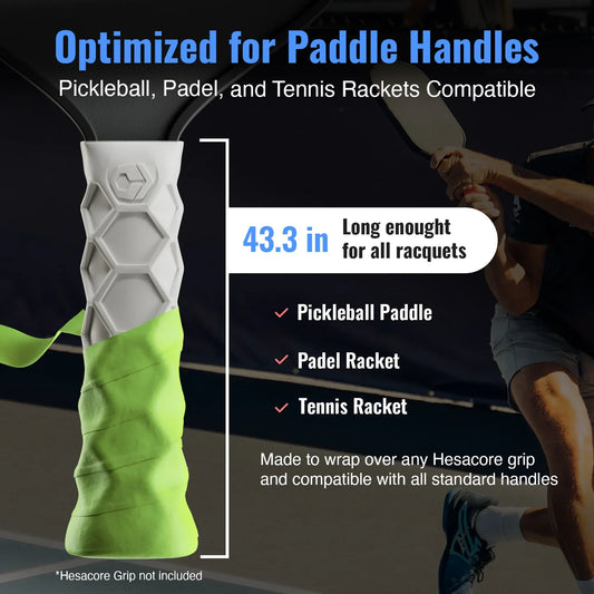 Light gray paddle overgrip sleeve with raised hex texture for standard paddle handles.