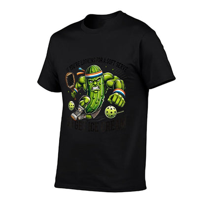 Funny Pickleball Lover Pun With A Pickle Playing Pickle Ball T-Shirt