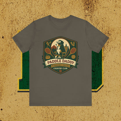 Paddle Daddy Country Club T-Shirt  Chloe Dog Graphic Tee, Funny Pickleball & Grill Shirt, In Daddibus Veritas Dadcore Apparel
