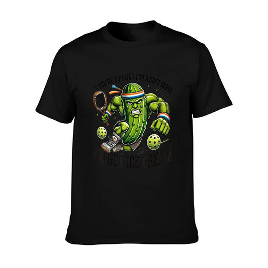 Funny Pickleball Lover Pun With A Pickle Playing Pickle Ball T-Shirt