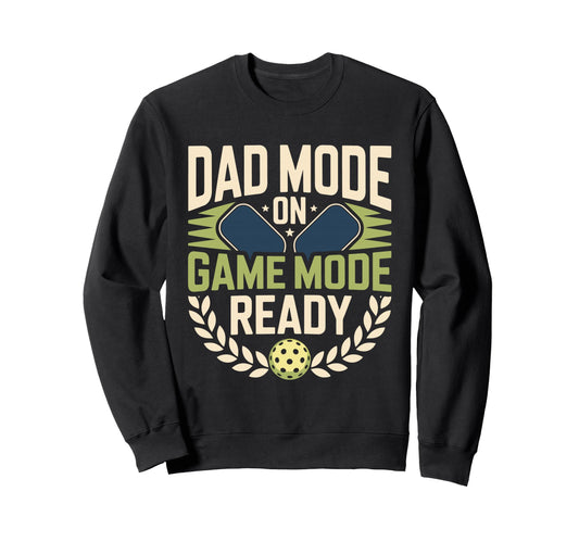 Pickleball Dad Papa Paddle Sport Sweatshirt - Novelty Apparel for Adults