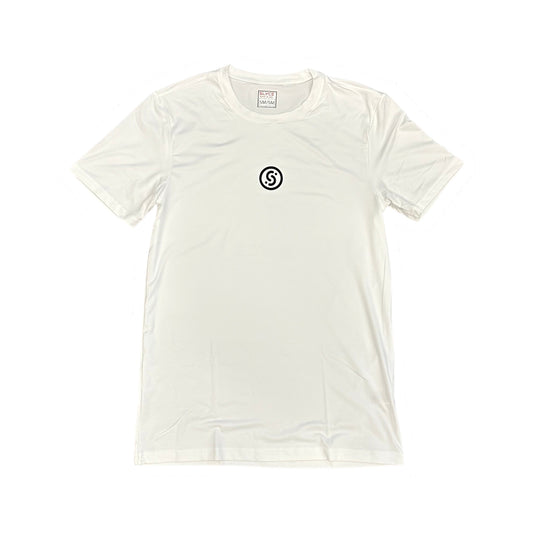 Off-white performance t-shirt with small chest logo