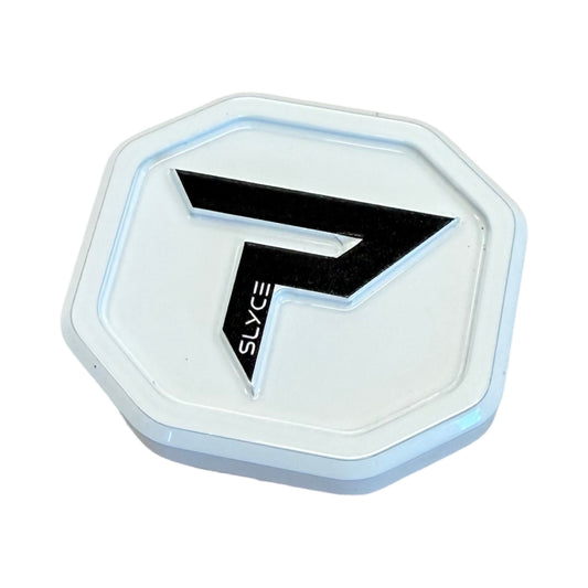 PaddleTek SpeedCap white cap with light-blue rim and SLYNC logo