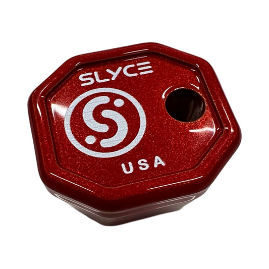 SLYCE SpeedCap padel enhancer, red hex cap with SLYCE logo and USA mark