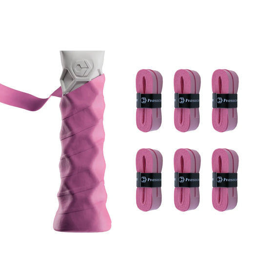 Hesacore Hesatac pickleball overgrip, pink with textured hex grip surface