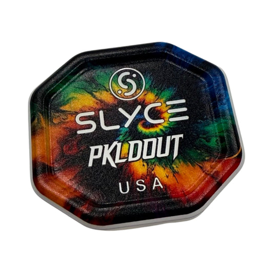 Black tie-dye SpeedCap paddle performance enhancer lid with SLyCE PKLDOUT logo