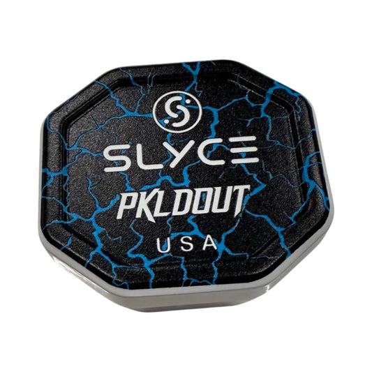 PKLDOUT SpeedCap with black and blue cracked pattern, SLYC logo and USA text