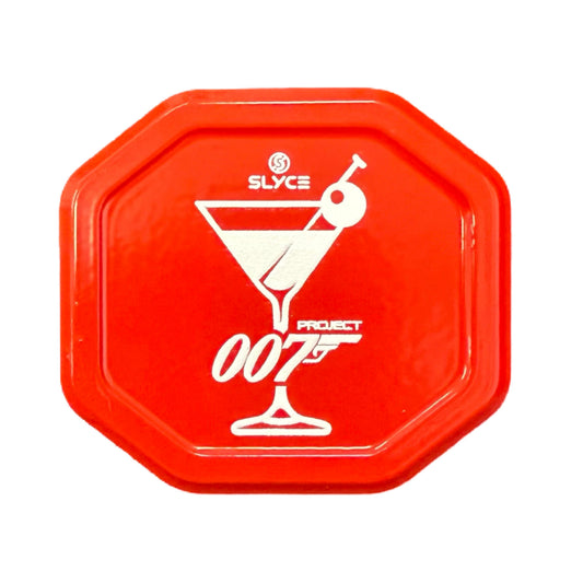 Selkirk SpeedCap orange octagonal lid with 007 logo, Project mark