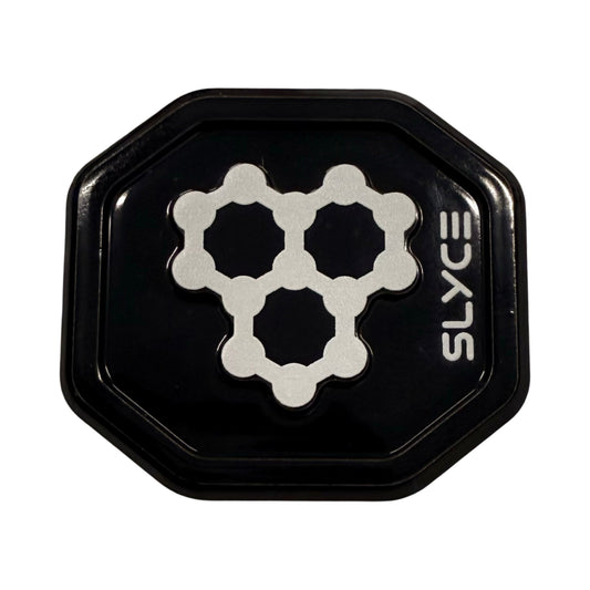 Black octagonal SpeedCap enhancer with white hex logo and ELYS lettering