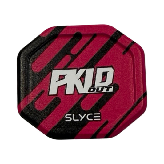 PKLDOUT SLYCE SpeedCap octagonal cap, red fabric with black graphic stripes