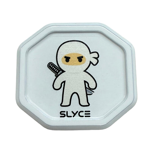White octagonal SpeedCap case with cute ninja character graphic and SLXCE logo