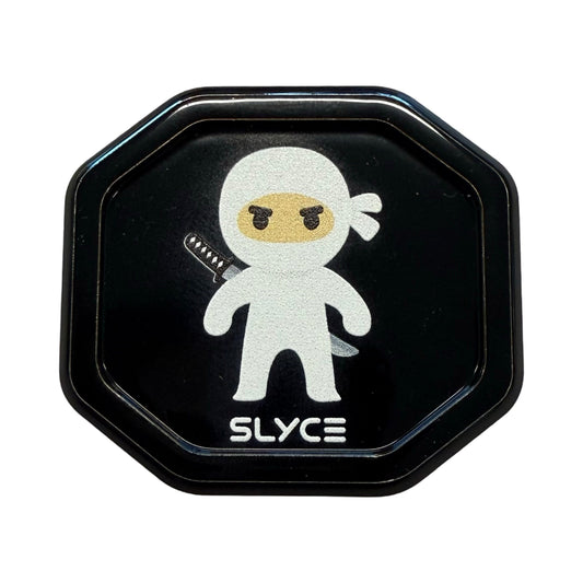 Black SpeedCap tin with white ninja graphic and SLYCE logo