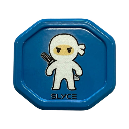 Blue SpeedCap paddle performance enhancer with cartoon ninja and SLYCE logo
