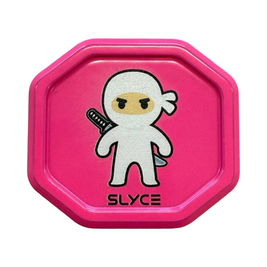 Pink octagonal SpeedCap paddle enhancer with cartoon ninja graphic