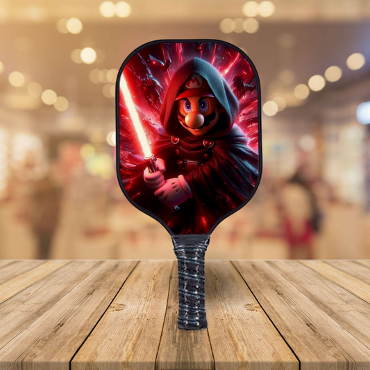 Pickleball paddle with dark Star Wars-themed cover art