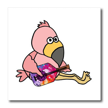 3dRose Funny Pink Flamingo Playing Pickleball Paddle Sports... - Iron on Heat Transfers (ht-382641)