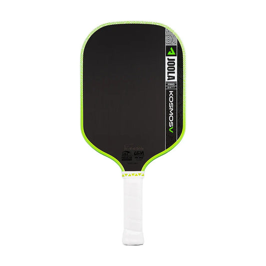 Kosmos Pro V pickleball paddle, black face, neon green edge, white grip