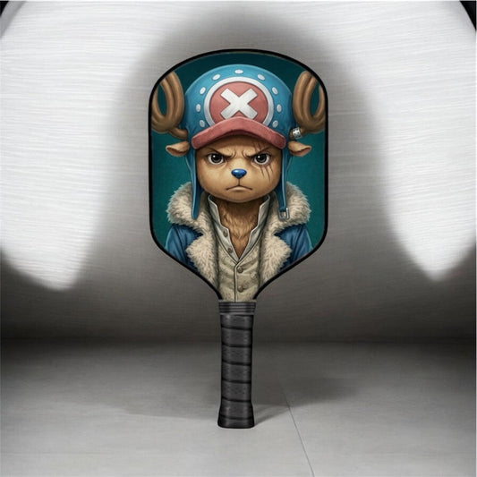 Pickleball paddle featuring Tony Tony Chopper character artwork and blue headband