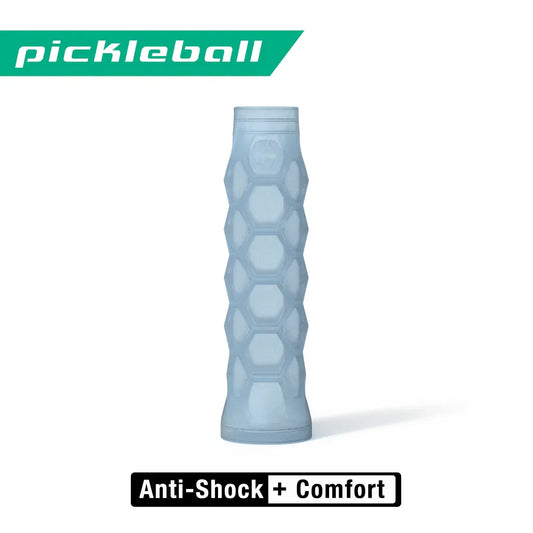 Light blue pickleball gel grip with hex honeycomb gel texture