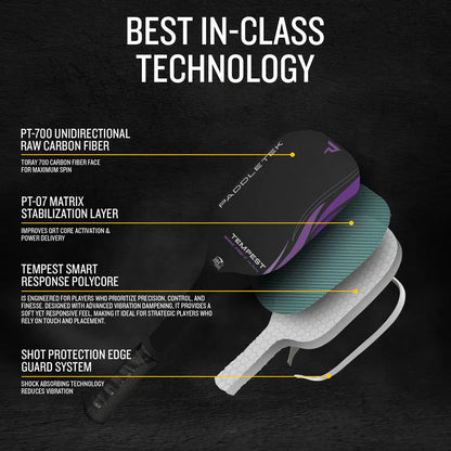 Paddletek Tempest Wave Pro-C Aurora Pickleball Paddle