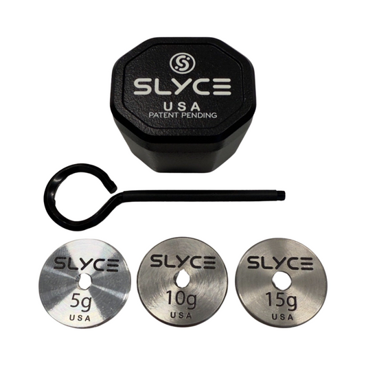 Adjustable weighted SpeedCap paddle enhancer with 5g, 10g, 15g metal discs and hook