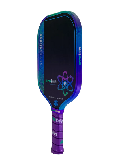 Proton Project Peacock 15mm Elongated Black/Jade/Plum Pickleball Paddle