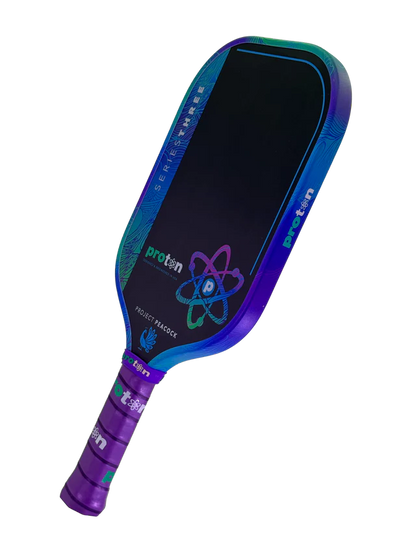 Proton Project Peacock 15mm Elongated Black/Jade/Plum Pickleball Paddle